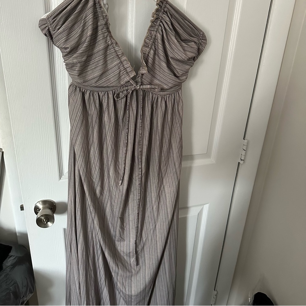 Striped Halter Maxi Dress